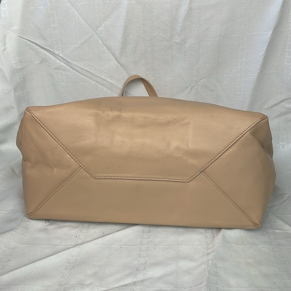 Rare Celine Horizontal Zip Gusset Cabas Tote Bag Large Shopper Beige Leather - Picture 9 of 16